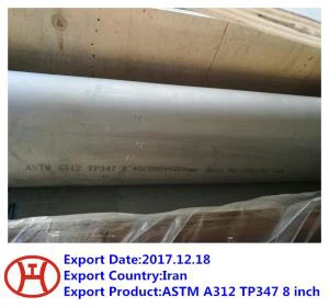 ASTM A312 TP347 stålrör 8 tum